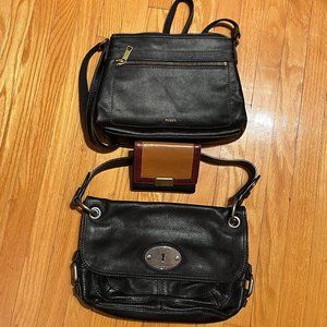 Two Fossil Bags and One Fossil Wallet